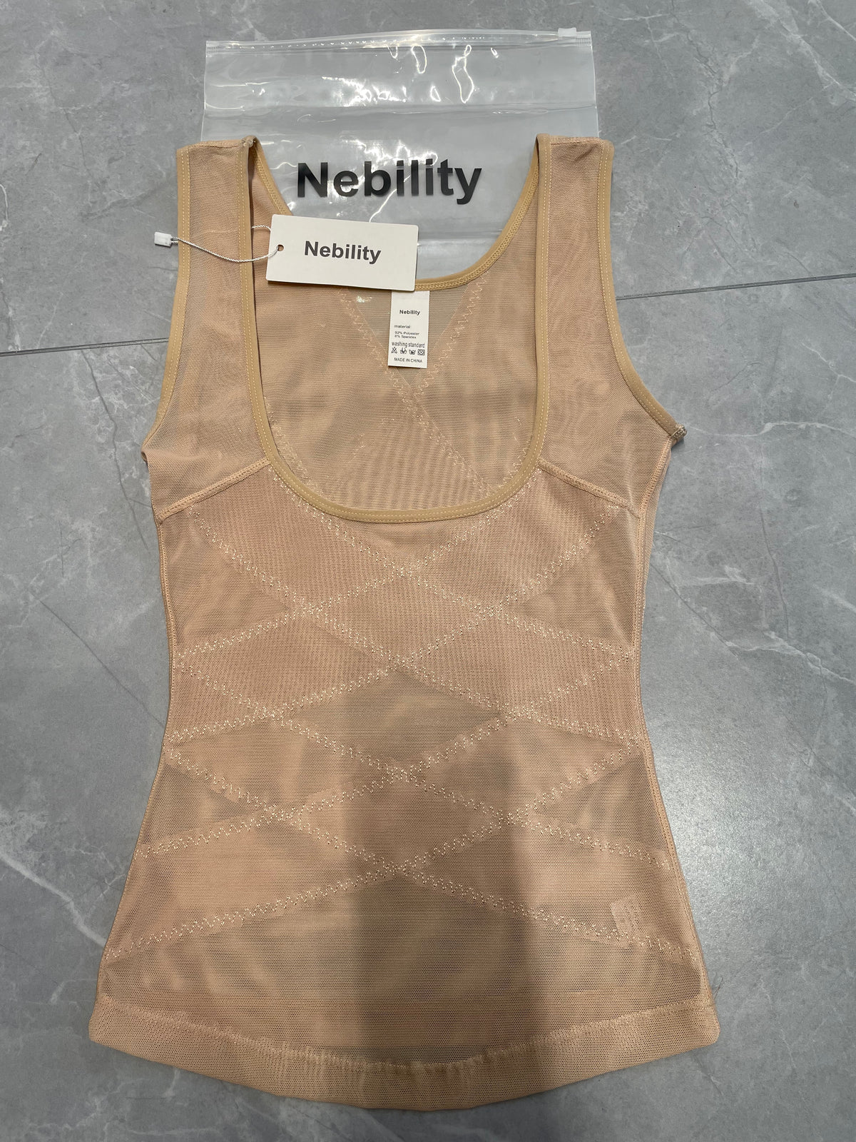 Nebility Full Mesh Body Shaper for Women Tummy Control Shapewear Compression Tanks Cami Tops