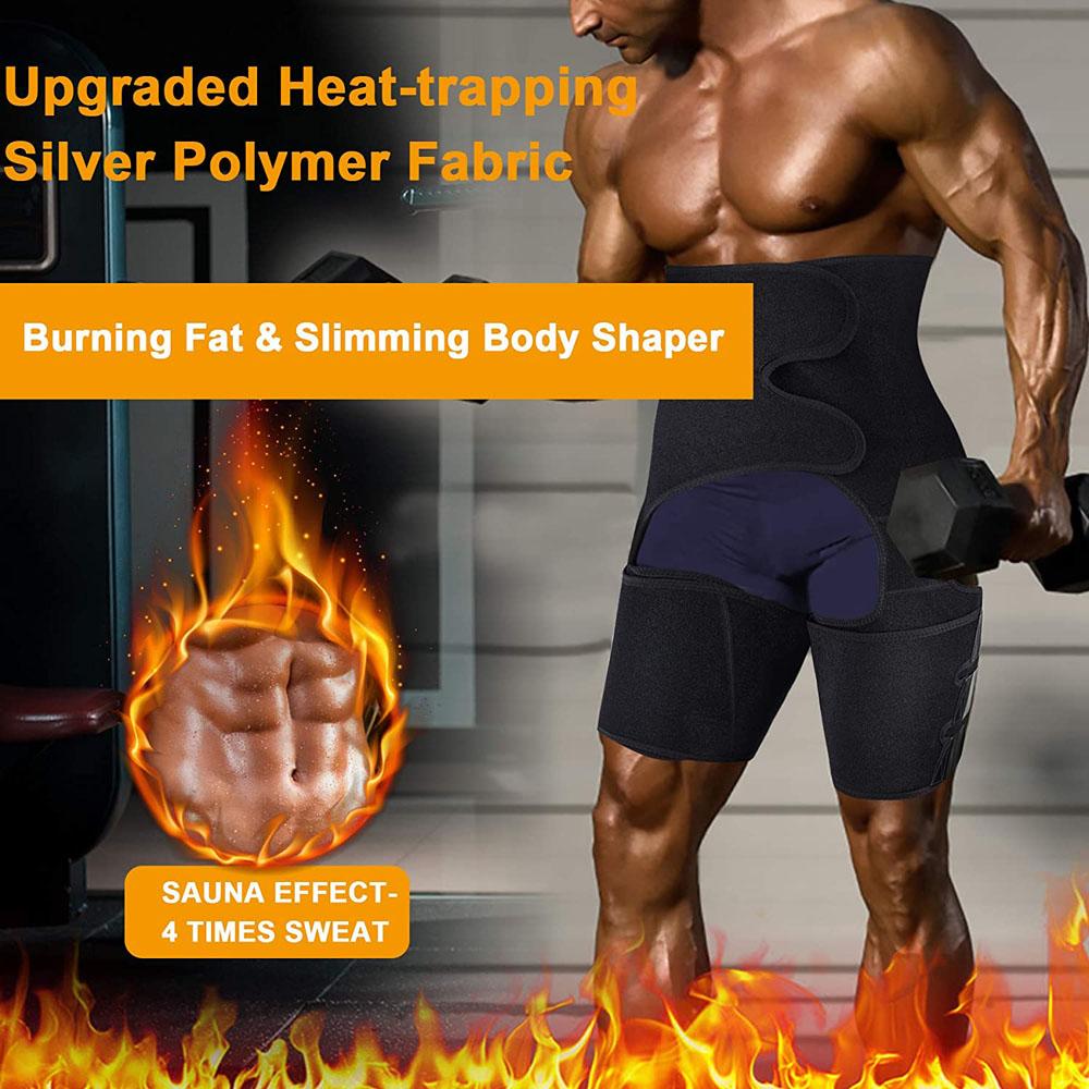 Unisex 3 in 1 Inner Silver Heat Sauna Waist Thigh Trainer - Nebility