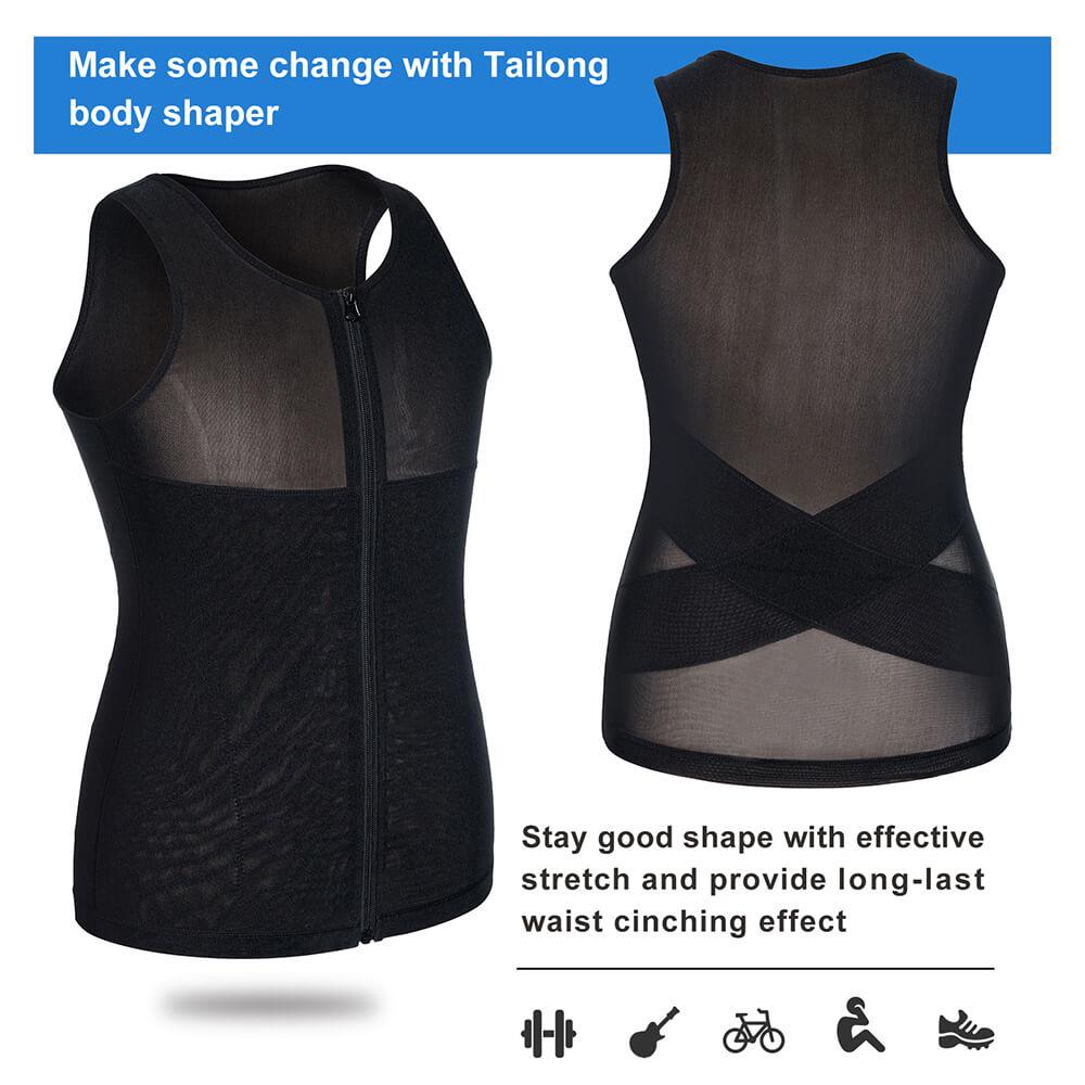 Nebility Abs Tummy Control Tank Top With Zipper