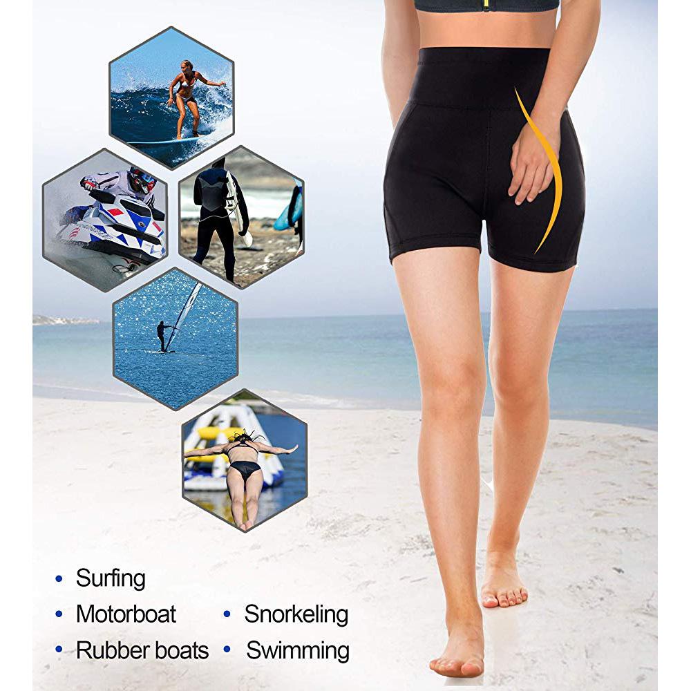 Women Short Wetsuit With Back Zipper Pocket - Nebility