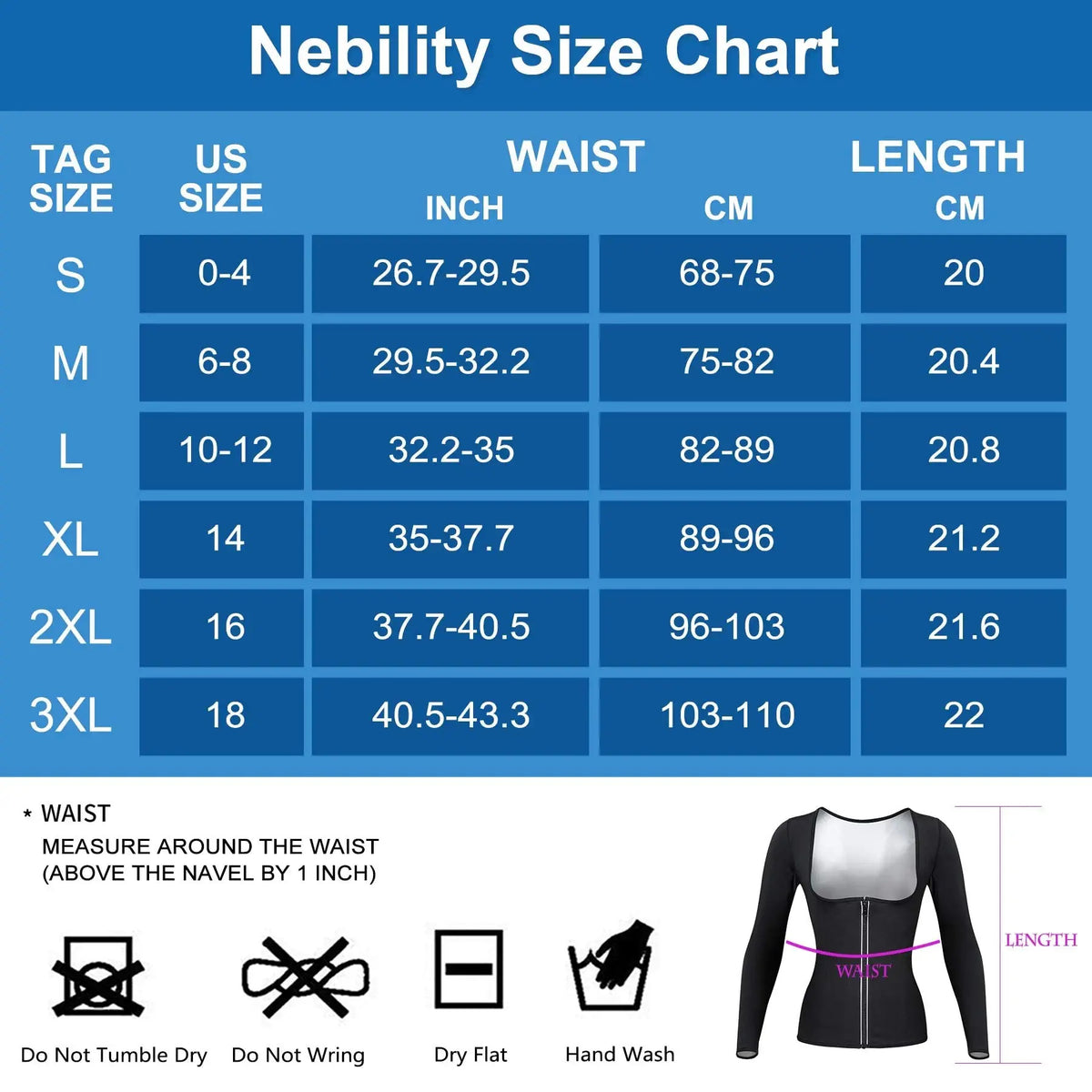 Nebility Women Upgraded Long Sleeve Tight Fit Zipper Sauna Suit