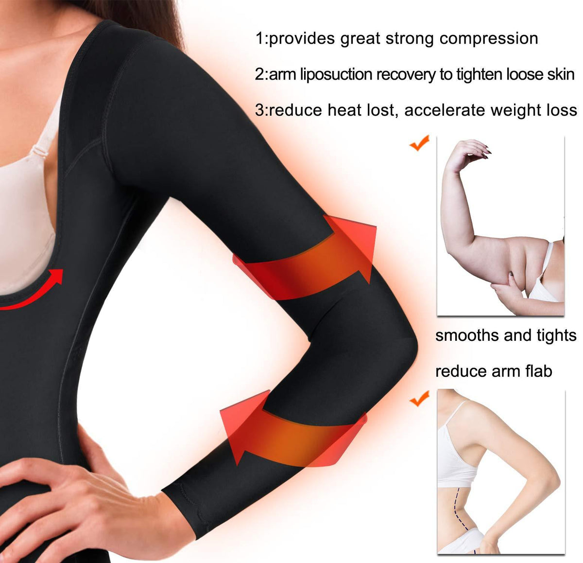Nebility Women Tummy & Arm Shaper Compression Tops