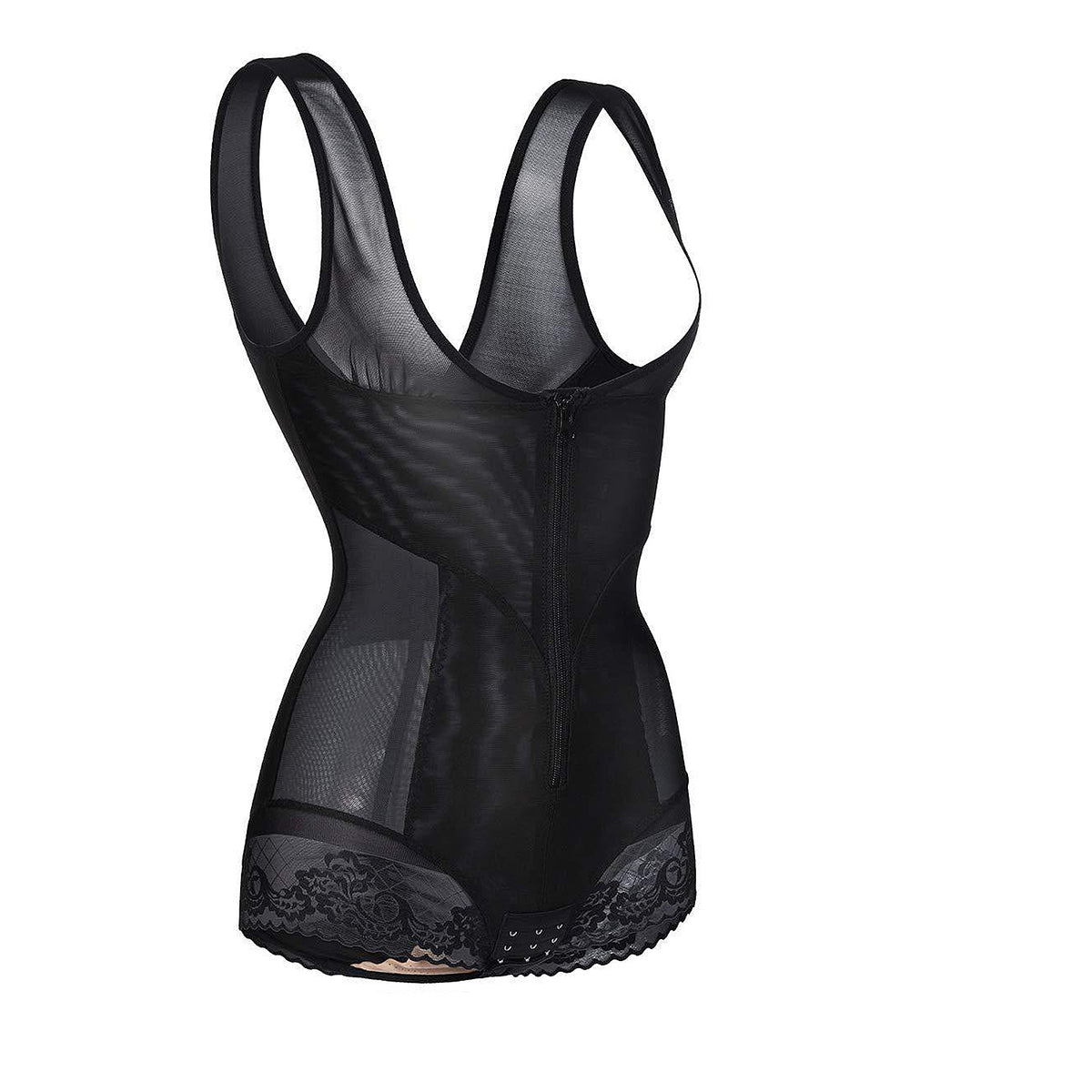 Womens Breathable Hourglass Open Back Shapewear Bodysuit - Nebility