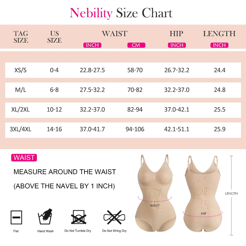 Nebility V-Neck Camisole Ribbed Sculpting Bodysuits for Women