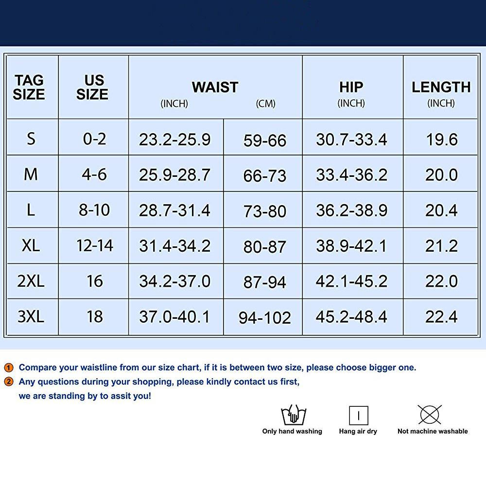 Women High Waist Cincher Mid-Length Body Shaper Shorts Size Chart - Nebility