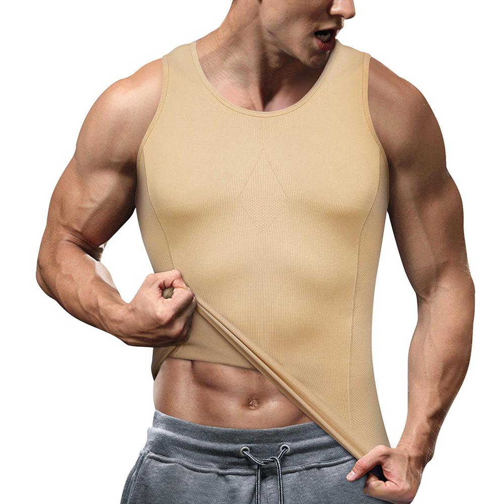 Men‘s Beige Compression Vest Slimming Belly - Nebility