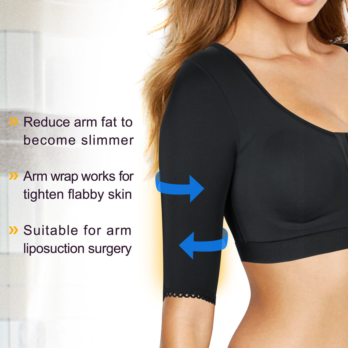 Nebility Arm Compression Post Surgery Front Closure Bra