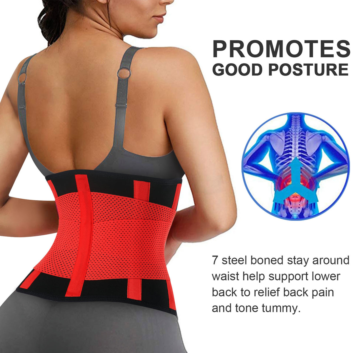 Velcro Workout Slimming Belt Stomach Waist Trainer For Women - Nebility