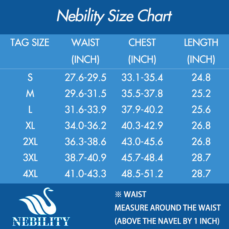 Nebility Size Chart