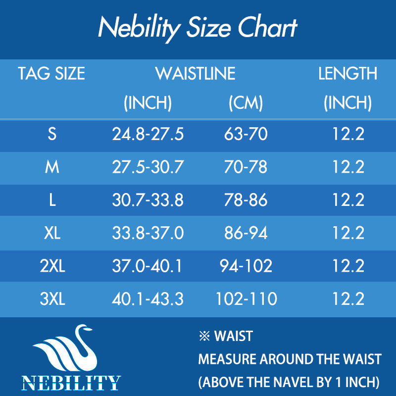 Women's Neoprene Sweating Double Velcro Belt Waist Trainer Size Chart - Nebility