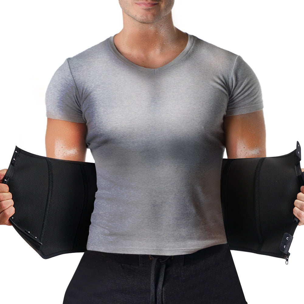 Men Waist Trainer Slimming Belt Neoprene Fat Burner Sweat Trimmer - Nebility