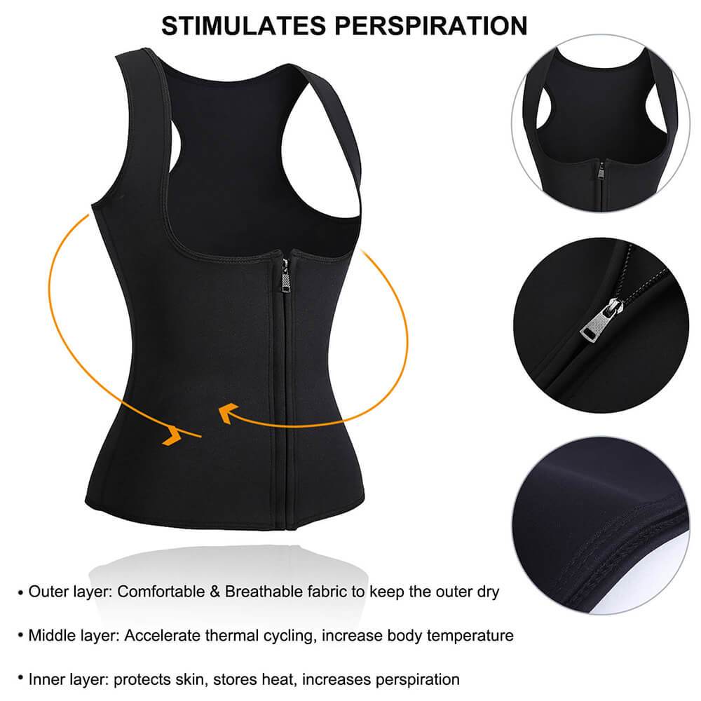 Women Waist Trainer Vest Slim Corset With Zipper For Weight Loss Details - Nebility